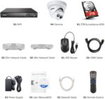 4K Ultra HD POE Überwachungskamera Set, 4 x 8Mp Kameras, 8CH NVR Rekorder mit 2TB Festplatte,30M Farbe Nachtsicht – Bild 9