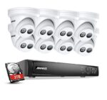 4K UHD POE Überwachungskamera Set, 8 x 8MP Video Überwachungssystem,H.265+ 8CH NVR Rekorder mit 3TB hdd