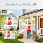4K UHD POE Überwachungskamera Set, 8 x 8MP Video Überwachungssystem,H.265+ 8CH NVR Rekorder mit 3TB hdd – Bild 2