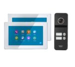 4 Draht Videogegensprechanlage mit einem 2X7 Zoll HD Touchscreen, Videoaufnahmefunktion & Nachtsicht