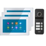 4 Draht Videogegensprechanlage, 3X7" HD Touchscreen