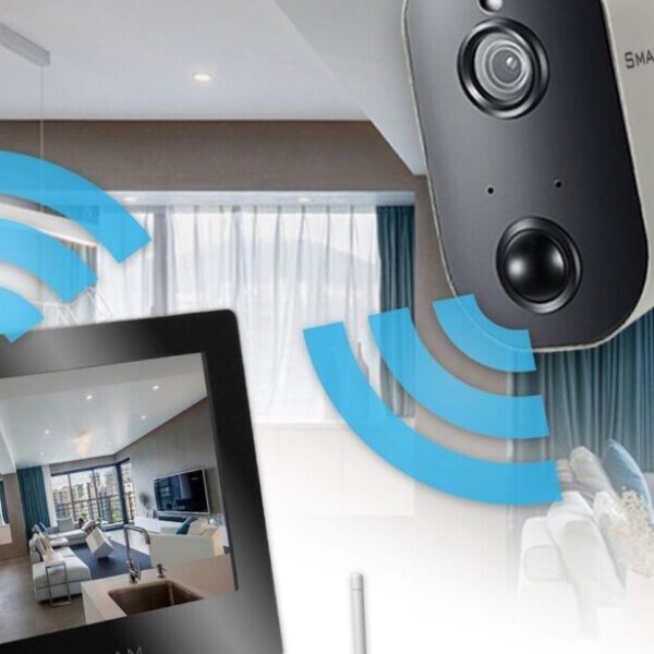 Full-HD-Video-Überwachungssystem mit 2 Akkubetriebene Kameras sowie 9"-Monitor mit Touch-Funktionalität
