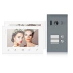 Video Türsprechanlage 2 x 7 Zoll Monitor, 2-Draht, Türstation für 2 Familienhaus Türklingel, 150° Weitwinkel-Kamera – Bild 4