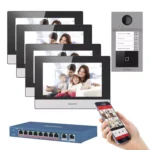 Hikvision IP Video Komplett-Set, 4 Klingeltaste inkl. app wlan