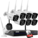 Annke Full-HD Überwachungskamera Set  8X 5MP Kamera Funk NVR mit 1TB Festplatte 30m Nachtsicht IP66 Wetterfest