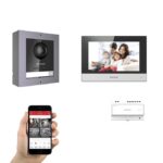 Hikvision komplett-Set Video-Türsprechanlage, 2MP-Kamera,  180 ° Weitwinkel, 7" Touchpanel monitor, 2 Draht-Technologie