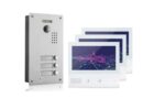 2-Draht/IP Video-Türsprechanlage Komplett-Set mit drei Monitoren
