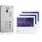 2-Draht/IP Video-Türsprechanlage Komplett-Set mit drei Monitoren