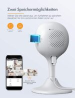 Full HD-WLAN Kamera,  mit  PIR Bewegungsmelder, Push Alarme, 2-Wege-Audio, IR Nachtsicht,  32GB SD-Karte, – Bild 5