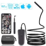 Endoskopkamera WiFi, Kabelloses Handy Endoskop Kamera 1080P HD 2.0 MP, Inspektionskamera wasserdichte mit 8 LED Licht