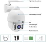 PTZ WiFi IP Kamera 5MP, Dome überwachungs Kamera Aussen, 5X optischer Zoom Kamera, 30M IR-Nachtsicht, Eingebautes Zweiwege-Audio,Humanoide Erkennung,Kompatibel mit 128GB SD-Karte – Bild 3