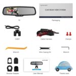 Rückfahrkamera Rückspiegel Set,IP68 wasserdicht Autokamera – Bild 8