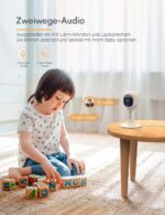 Full HD-WLAN Kamera,  mit  PIR Bewegungsmelder, Push Alarme, 2-Wege-Audio, IR Nachtsicht,  32GB SD-Karte, – Bild 4