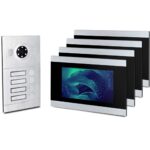 IP Video Türsprechanlage, Unterputz 4X 7 Zoll Monitor, HD-Kamera 115°