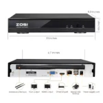 Full HD Wireless NVR WLAN Überwachungssystem mit 1TB Festplatte Plus 4 X 2,0Megapixel Aussen/Innen, 20M IR Nachtsicht – Bild 3