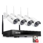 Full HD Wireless NVR WLAN Überwachungssystem mit 1TB Festplatte Plus 4 X 2,0Megapixel Aussen/Innen, 20M IR Nachtsicht