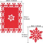Whaline – 12 Stück Platzdeckchen und Untersetzer für Weihnachten, Design: rote Schneeflocke – Bild 2