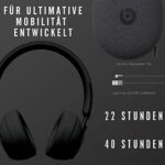 Beats Solo Pro Kabellose Bluetooth On-Ear Kopfhörer mit Noise-Cancelling – Apple H1 Chip, Bluetooth der Klasse 1, aktives Noise-Cancelling, Transparenzmodus, 22 Stunden Wiedergabe – Schwarz – Bild 6