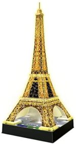 Ravensburger 3D Puzzle 12579 - Eiffelturm bei Nacht - 3D Puzzle für Kinder und Erwachsene, Wahrzeichen von Paris im Miniatur-Format, Leuchtet im Dunkeln – Bild 3