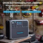POWEROAK Tragbares Powerstation AC200P 2000Wh 2000W Solargenerator LiFePO4 Batterie mit 230V Steckdose Power Station(4800W Spitzenwert, 700W Solar) für Home Notfall Camping im Freien – Bild 2