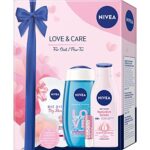 NIVEA Love & Care Geschenkset, verwöhnendes Pflegeset für Körper, Gesicht und Lippen, Beauty Set mit Duschgel, Body Lotion, Maske, Labello und kühlenden Augenpads – Bild 5