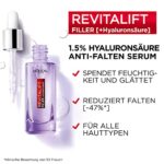 L'Oréal Paris Hyaluron Serum, Revitalift Filler, Anti-Aging,  Mit 1,5% purer Hyaluronsäure und Vitamin C, 50 ml – Bild 2