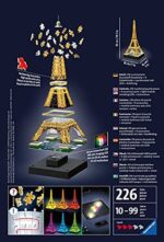 Ravensburger 3D Puzzle 12579 - Eiffelturm bei Nacht - 3D Puzzle für Kinder und Erwachsene, Wahrzeichen von Paris im Miniatur-Format, Leuchtet im Dunkeln – Bild 2