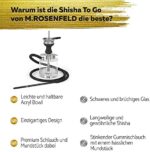 M. ROSENFELD Mini Shisha To Go, Edelstahl  Acryl, Wasserpfeife leicht und stabil, Hookah Shisha Komplett Set, Shisha Set mit 2 geteiltem Mundstück – Bild 3