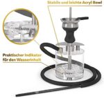 M. ROSENFELD Mini Shisha To Go, Edelstahl  Acryl, Wasserpfeife leicht und stabil, Hookah Shisha Komplett Set, Shisha Set mit 2 geteiltem Mundstück – Bild 2