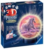 Ravensburger 3D Puzzle 11843 - Nachtlicht Puzzle-Ball Pferde am Strand - 72 Teile - ab 6 Jahren, LED Nachttischlampe mit Klatsch-Mechanismus – Bild 2