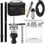M. ROSENFELD Mini Shisha To Go, Edelstahl  Acryl, Wasserpfeife leicht und stabil, Hookah Shisha Komplett Set, Shisha Set mit 2 geteiltem Mundstück – Bild 5