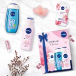 NIVEA Love & Care Geschenkset, verwöhnendes Pflegeset für Körper, Gesicht und Lippen, Beauty Set mit Duschgel, Body Lotion, Maske, Labello und kühlenden Augenpads – Bild 3
