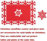 Whaline – 12 Stück Platzdeckchen und Untersetzer für Weihnachten, Design: rote Schneeflocke – Bild 7