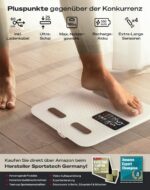 Sportstech BBS300 Personenwaage – Körperfett & Muskelanalyse, Bluetooth App, 180 kg, Extra groSSes Display – Bild 8