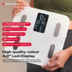 Sportstech BBS300 Personenwaage – Körperfett & Muskelanalyse, Bluetooth App, 180 kg, Extra groSSes Display – Bild 6