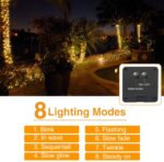 Litogo 12M 120 LED Solar Lichterkette Aussen Wasserdicht KupferDraht 8 Modus  Deko für Garten, Balkon, Terrasse, Tor, Hof, Hochzeit, Party – Bild 4