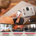 Sportstech BBS300 Personenwaage – Körperfett & Muskelanalyse, Bluetooth App, 180 kg, Extra groSSes Display – Bild 3