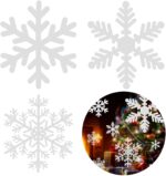 Naler 96 Schneeflocken Fensterbild Abnehmbare Fensterdeko Statisch Haftende PVC Aufkleber Winter Dekoration – Bild 2