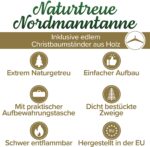 Weihnachtsbaum künstlich – Naturgetreu, Besonders dichte Zweige, einfacher Aufbau, Made in EU - Premium Christbaum mit Holzständer, Aufbewahrungstasche – Edle Nordmanntanne von Pure Living – Bild 2