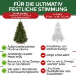 Weihnachtsbaum künstlich – Naturgetreu, Besonders dichte Zweige, einfacher Aufbau, Made in EU - Premium Christbaum mit Holzständer, Aufbewahrungstasche – Edle Nordmanntanne von Pure Living – Bild 3