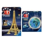 Ravensburger 3D Puzzle 12579 - Eiffelturm bei Nacht - 3D Puzzle für Kinder und Erwachsene, Wahrzeichen von Paris im Miniatur-Format, Leuchtet im Dunkeln