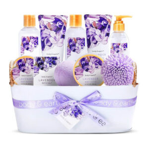 Geschenkset für Frauen- BodyEarth 12Pcs Bad Set mit Lavendel Duft, Enthält Duschgel, Schaumbad, körperpflege damen