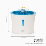 Catit Flower Fountain, Blumentrinkbrunnen mit LED für Katzen, 3L, weiss/blau – Bild 10