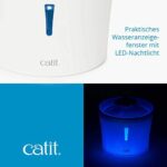 Catit Flower Fountain, Blumentrinkbrunnen mit LED für Katzen, 3L, weiss/blau – Bild 3