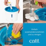 Catit Flower Fountain, Blumentrinkbrunnen mit LED für Katzen, 3L, weiss/blau – Bild 9