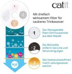 Catit Flower Fountain, Blumentrinkbrunnen mit LED für Katzen, 3L, weiss/blau – Bild 7