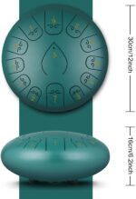 KUD Steel Tongue Drum, 12 Zoll 13 Tone C-Dur Zungentrommel Ätherische Trommel Stahl Handpan Drum Schlagzeug Instrument mit Trommelschlägeln Tragetasche für Meditation Yoga Klangheilung – Bild 7