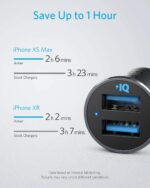 Anker PowerDrive 2 Alloy, Mini Autoladegerät, 24W 4.8A Duales USB-Autoladegerät mit blauem LED-Licht, für iPhone XR / Xs / Max / X / 8 / 7 / Plus, iPad Pro / Air 2 / Mini, Galaxy, LG, HTC und mehr – Bild 3