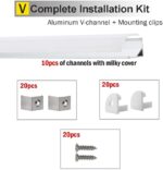 LED Aluminium Profil V 45°, LED-Kanäle und Diffusoren mit Endkappen und Befestigungsclipsen für flexible LED-Lichtleisten von StarlandLed – Bild 3
