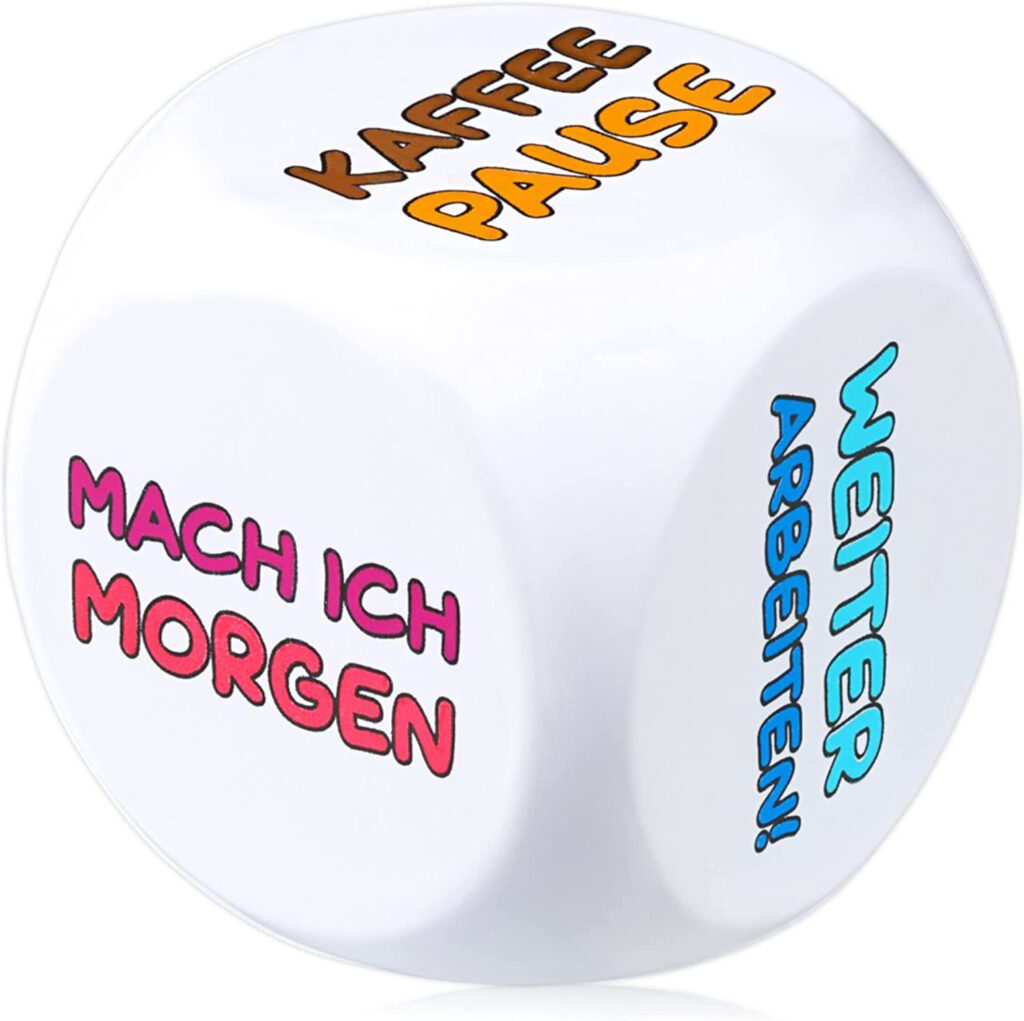 VULAVA Anti Stress Würfel - der Bunte Stresswürfel mit 6 lustigen Aktionen zum Stressabbau ist das Geschenk und Büro Spielzeug für alle Kollegen Studenten Freunde und Mitarbeiter mit schwachen Nerven